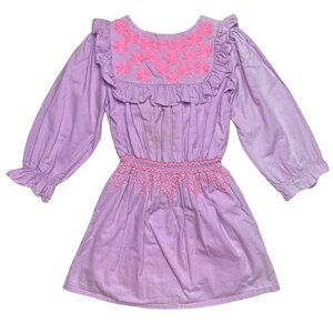 Everbloom Smocked Embroidered Fern Dress Lavender 5